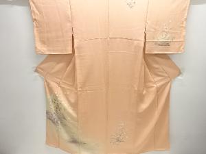 橋に楓・草花摸様訪問着